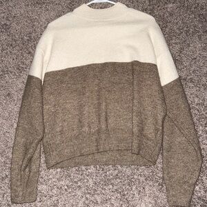 H&M Mock-Neck Colorblock Sweater